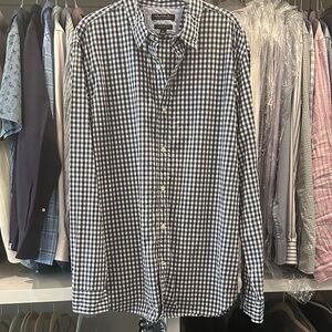 Banana Republic Black, Blue and White Gingham Men's Shirt